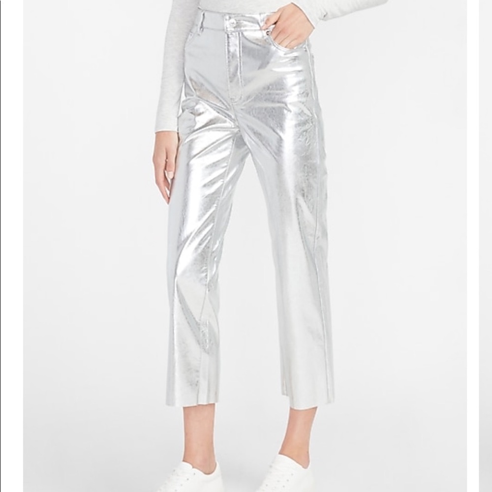 Super high waisted vegan cropped straight pant